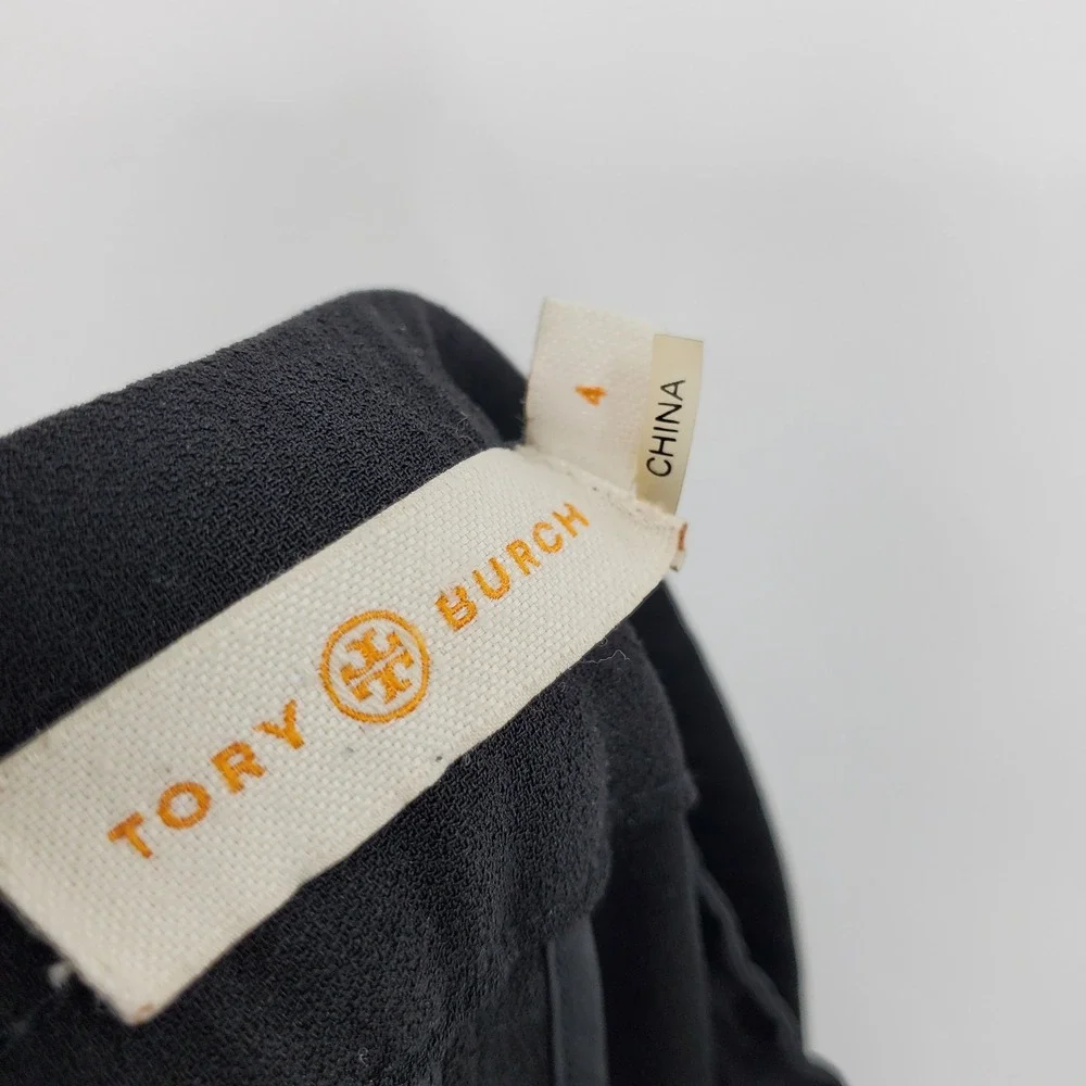 Tory Burch‎ Addison Black High Rise Pull On Cropped Dress Pants Size 4 Career